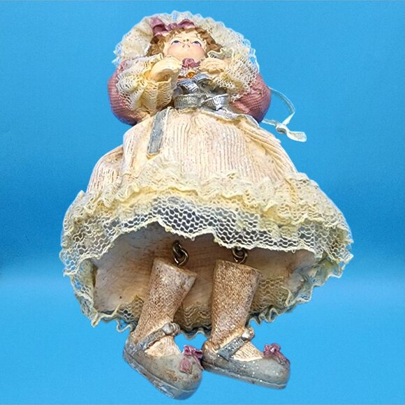 Louis Nichole 1999 Victorian Girl Ornament Kurt Adler Christmas Dangling Legs v2 - Picture 9 of 9
